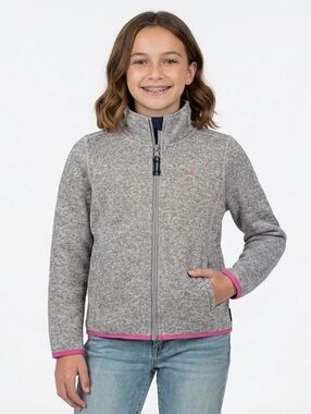 Nautica Full-Zip Lightweight Pink & Grey Lightweight Fleece Jacket size XL Girls